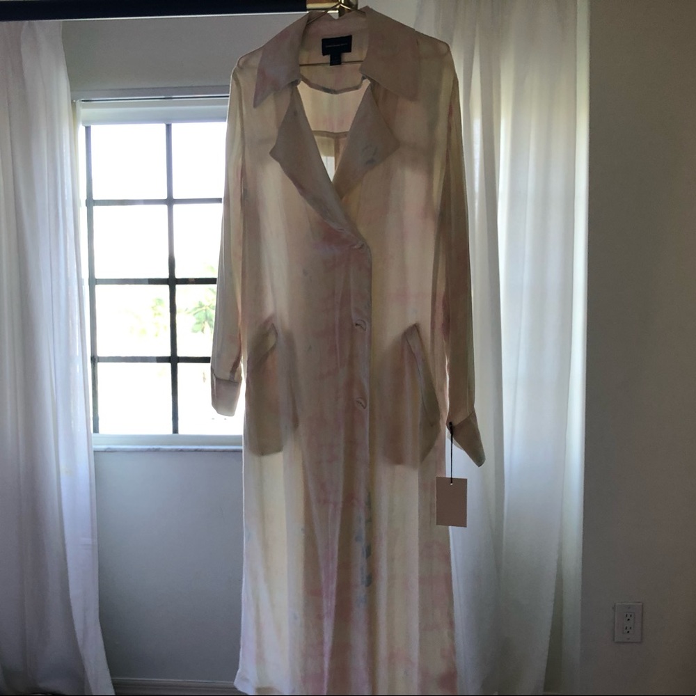 Something Navy Tie Dye Trench - Picture 2 of 9